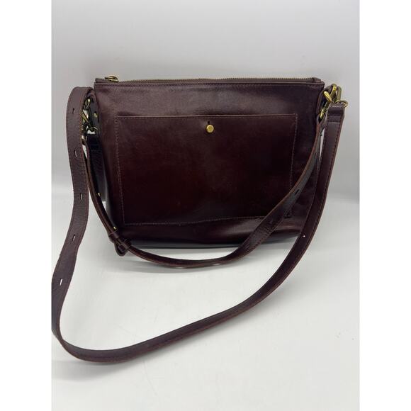 Madewell The Transport Shoulder Crossbody Bag Dark Brown Leather- ZIPPER ISSUE - Picture 1 of 9